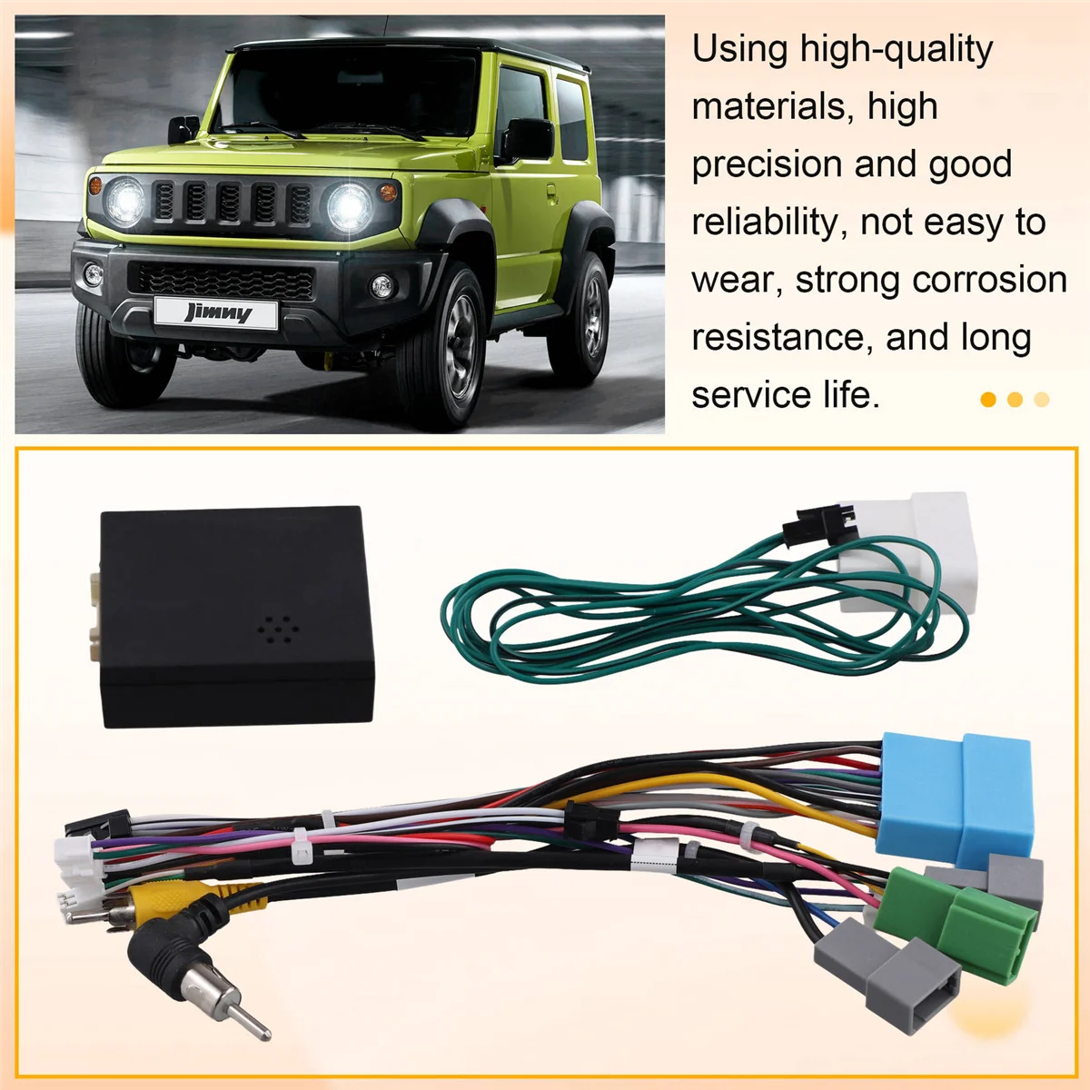 KK-B2-16 Pin Android 2 Din GPS Radio Car Power Connector with Speaker Cable Canbus Box for Suzuki Jimny High Version