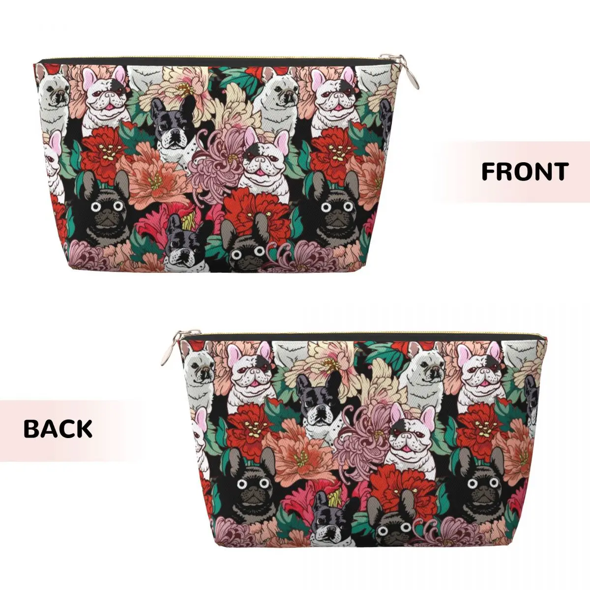 Custom French Bulldog Travel Toiletry Bag for Women Frenchie Dog Lover Makeup Cosmetic Bag Beauty Storage Dopp Kit