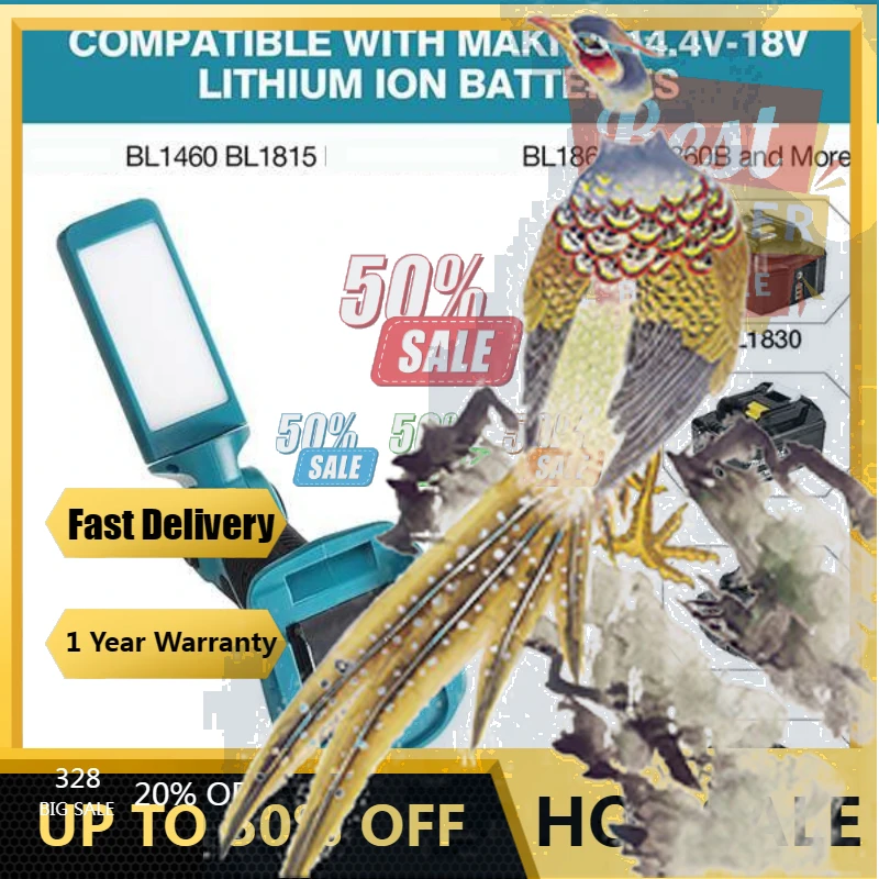 

【Fast Delivery】Blue Plastic+metal Upright Desk Lamp Suitable For Makita For Bosch For Dewei For Miwoqi Lithium Electric Battery