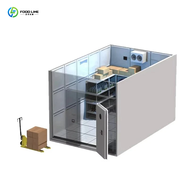 Commercial Walk in Cooler Freezer Solar Dual Mode Temp Ctrl Steel Shelves for Outdoor Market Food Storage