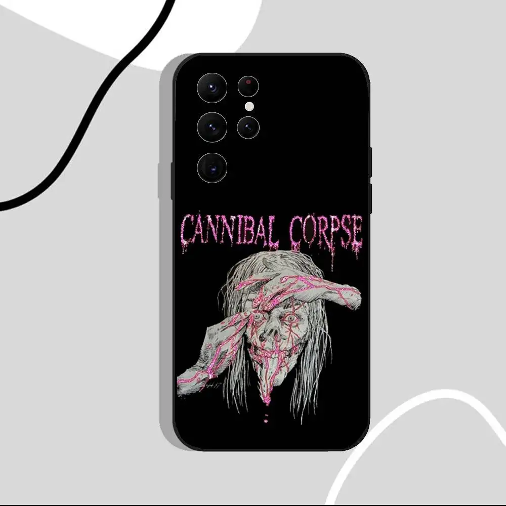 Banda c-canibals c-corpse capa de telefone para samsung s25, s24 ultra, s20, s30 plus, s22 plus, s23, ultra 5g silicone preto escudo