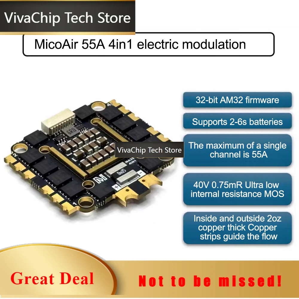 VivaCTMicoAir743 V2 Flight Control Dual IMU Bluetooth Parameter Adjustment Supports APM/PX4/INAV/BF Firmware