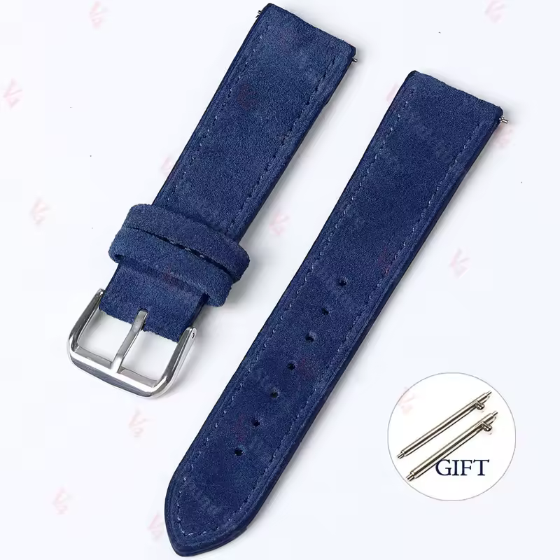 18mm 19mm 20mm 22mm Vintage Suede Cowhide Watch Strap Handmade Watch Band Gray Brown Green Quick Release Bracelet for Men Women - Image 14