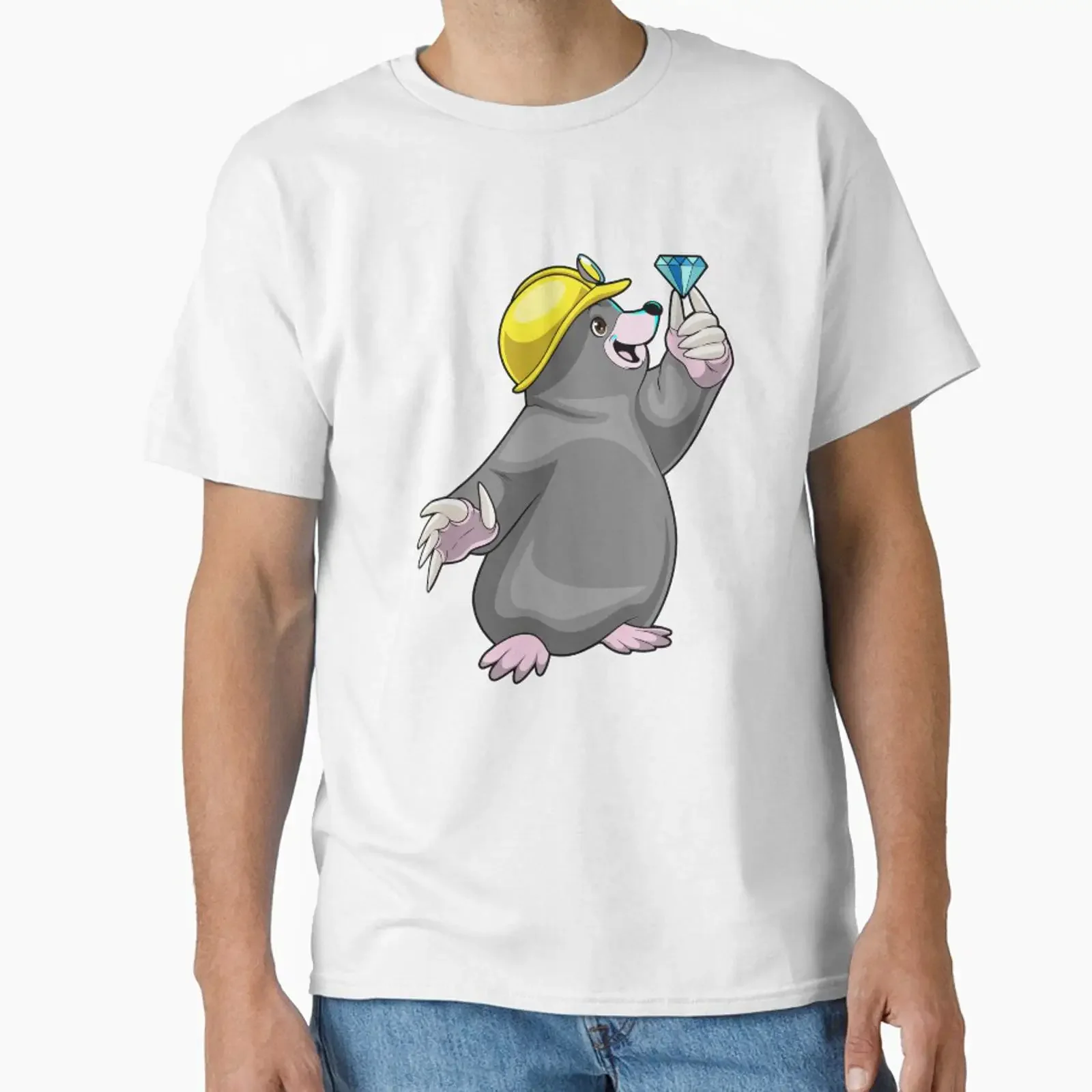 Mole Miner Jewel Mining designed and sold by Snabdesign84 vintage Washed Stretched Casual graphic streetwear Unisex Comfortable