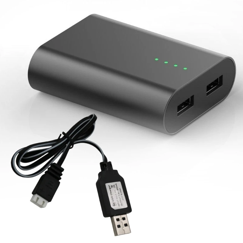 Cable carga batería portátil 7,4 V, adaptador carga USB a orificios