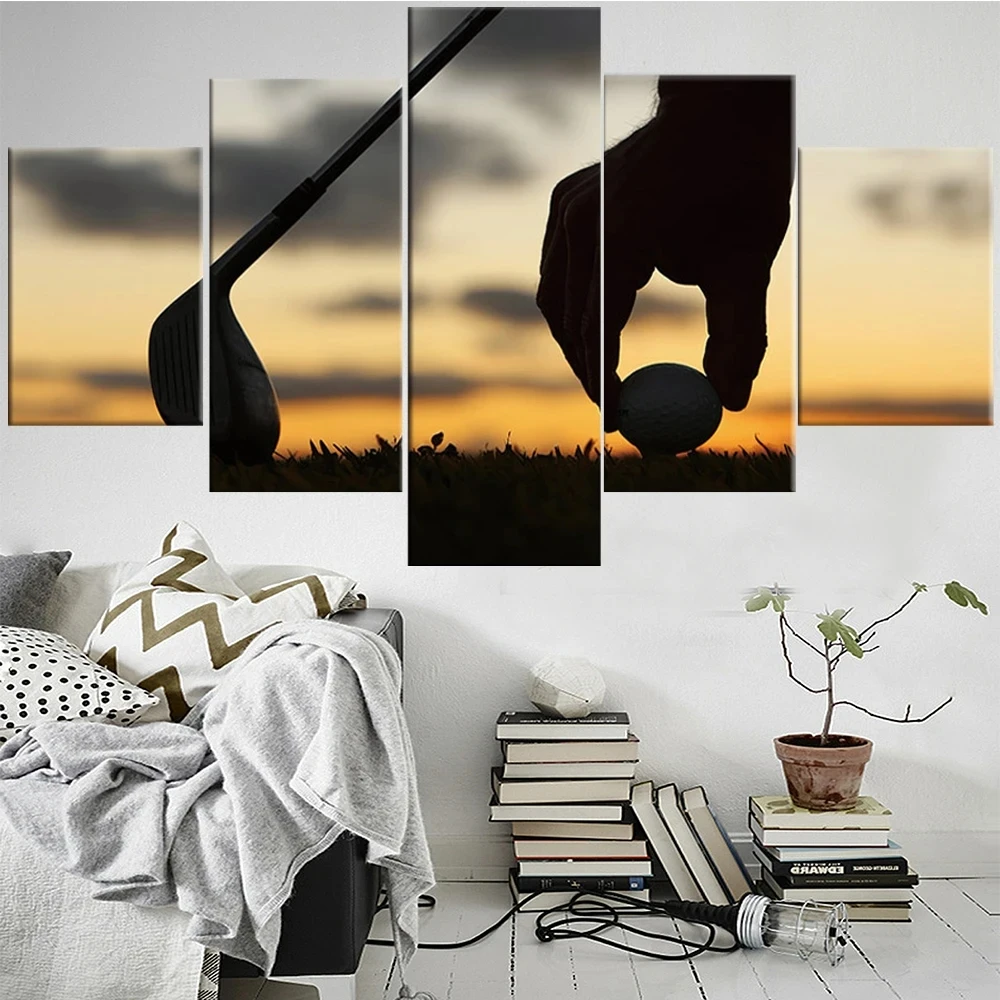 

5 piece diamond painting cross stitch Golf course leisure sports landscape 5D DIY diamond painting modern home decoration WE2152