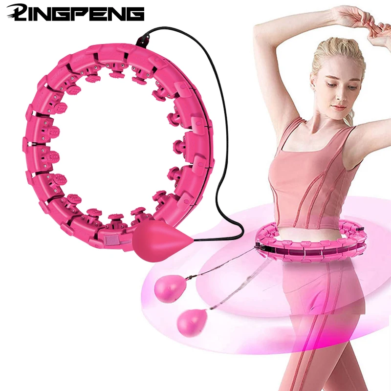 Slimming Hoop With Weight Exercise Weights Sport Sports Hoop Waist Trainer Exercise At Home Fitness Belly Abdominal Adjustable