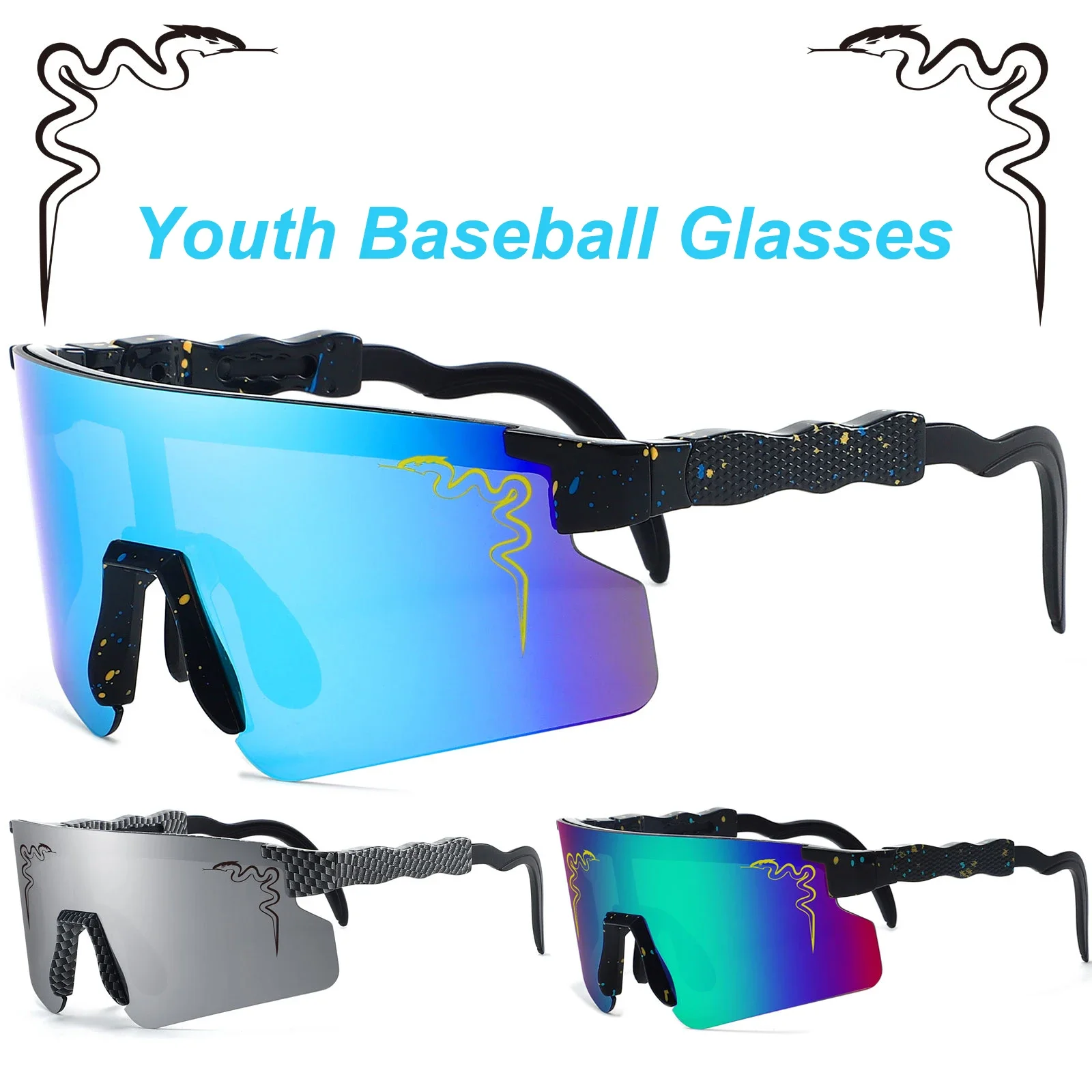 Youth  Boys Girls Outdoor Sport Cycling Sunglasses Men Women Eyewear Baseball Sun Glasses UV400 PITS OCTAL VIPERS TRABEC Glasses