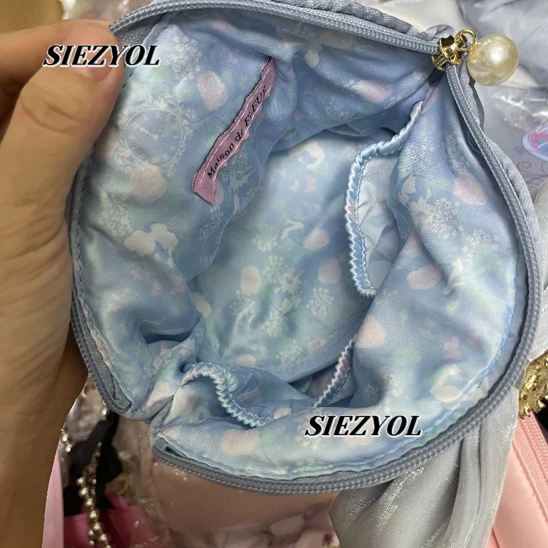 Japanese Princess Series Zipper Bowknot Makeup Bag Sweet Cute and Versatile Fashionable Cosmetic Organizer for Girls