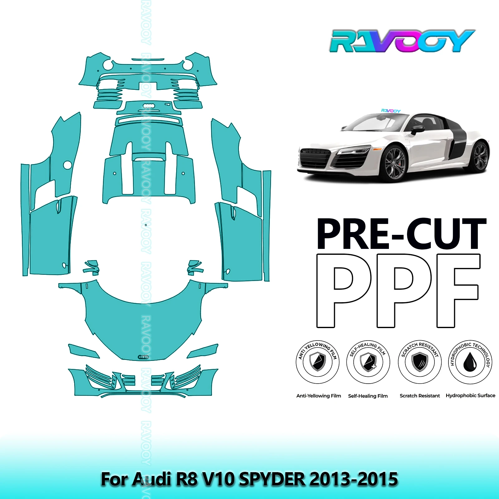 

Full Vehicle Clear Bra Precut PPF Paint Protection Film For Audi R8 V10 SPYDER 2013-2015