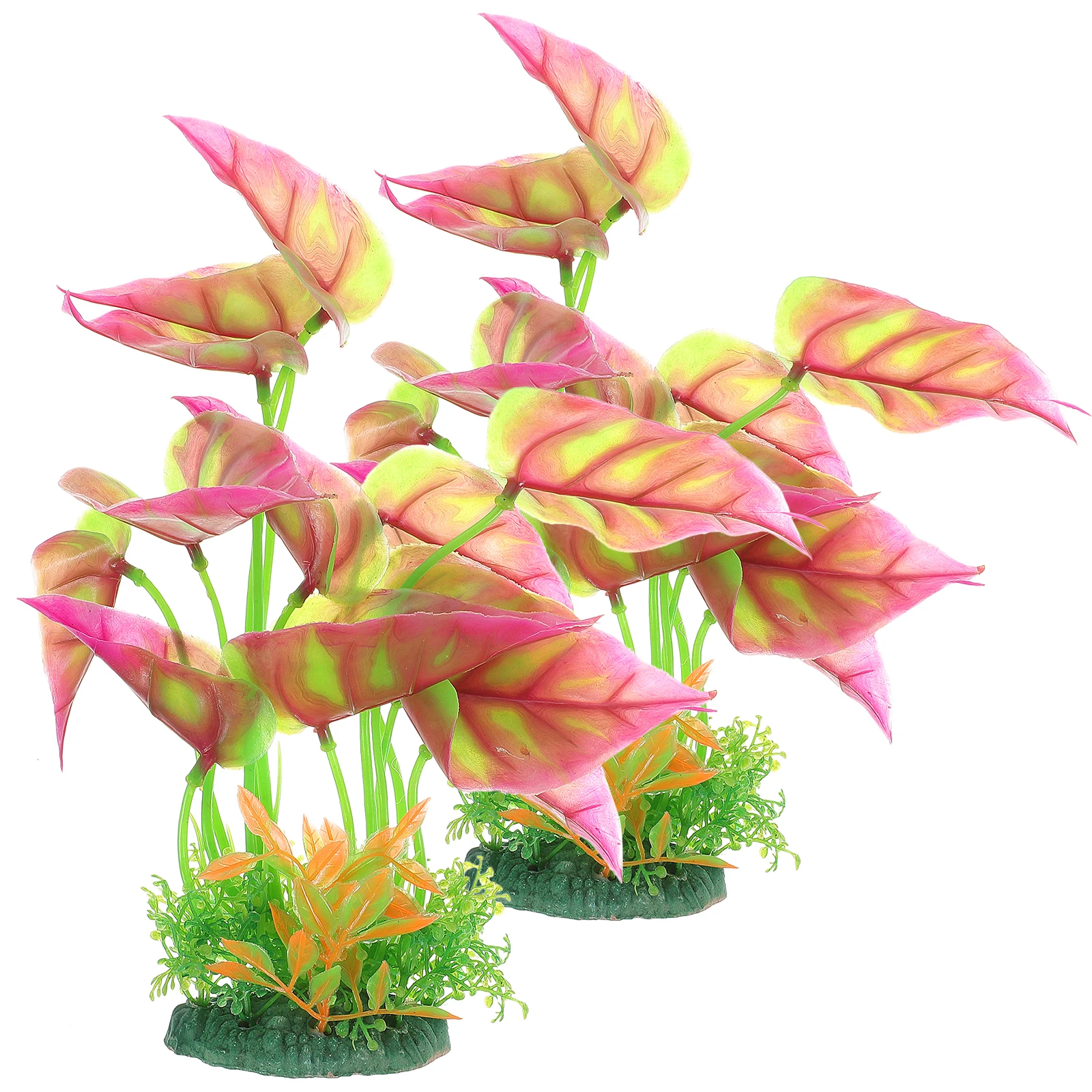 

2Pcs Artificial Aquarium Plants Tall Fish Tank Decorations Easy Clean L scaping Tools Stable Base Plastic Aquatic Accessories