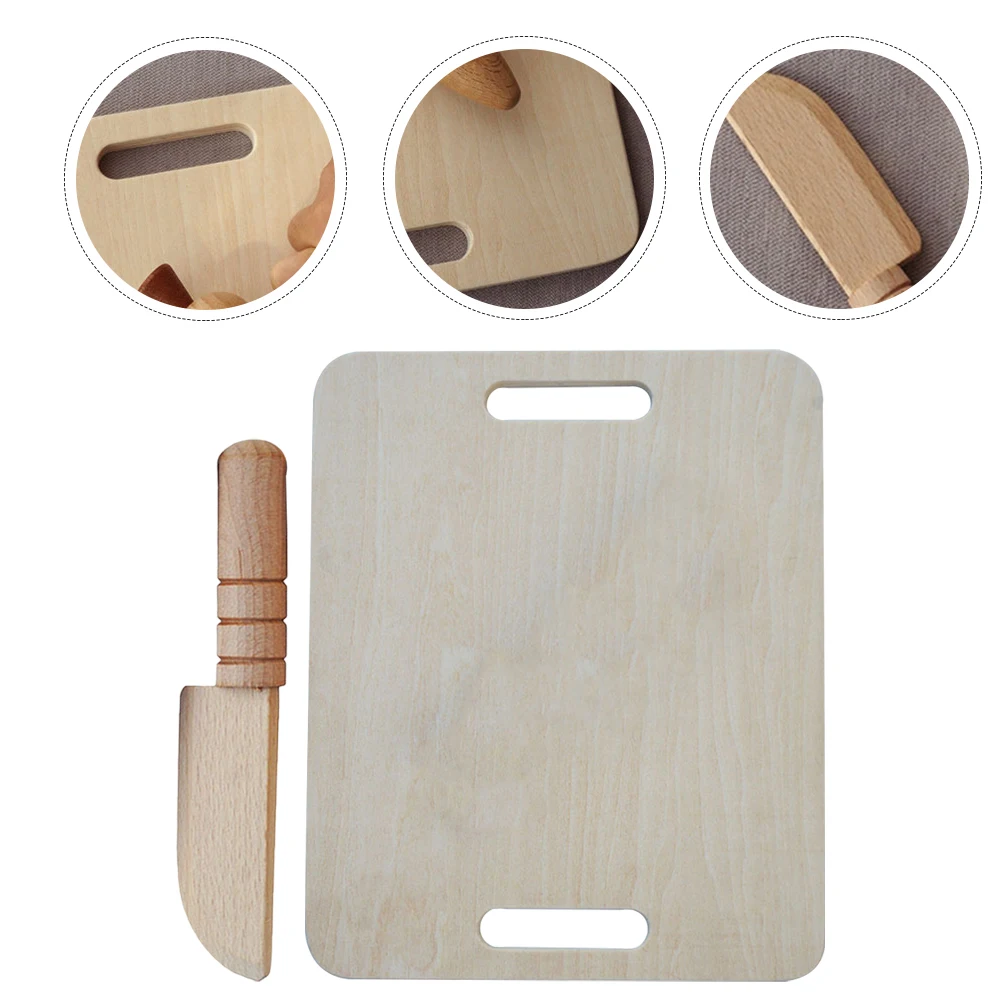 

Simulation Knife Cutting Board Combination Home Toy Playing House Kids Toys Safe Kitchen Set Wooden