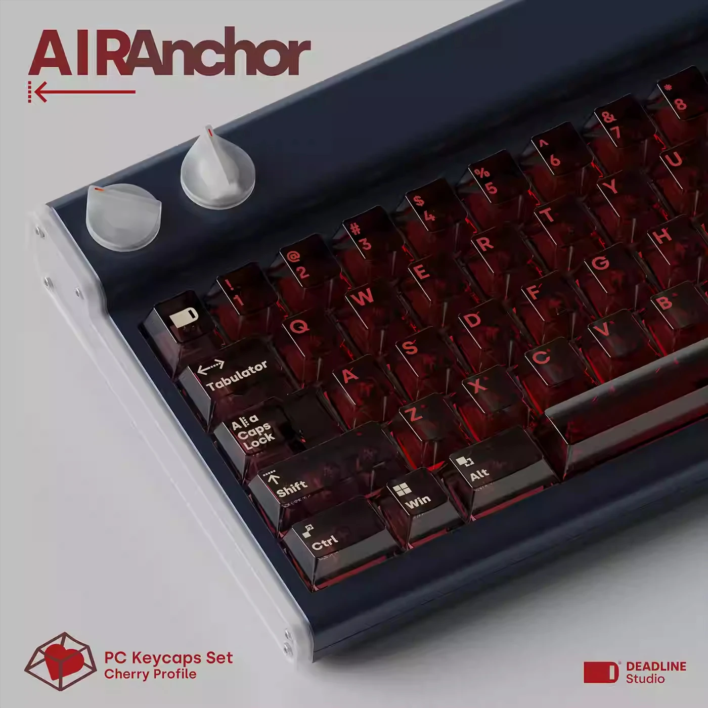 Tenggat AirAnchor mekanik Keyboard Keycaps merah transparan Keycap Mac Kit DDL kustom tombol topi Set untuk PC Gamer aksesoris