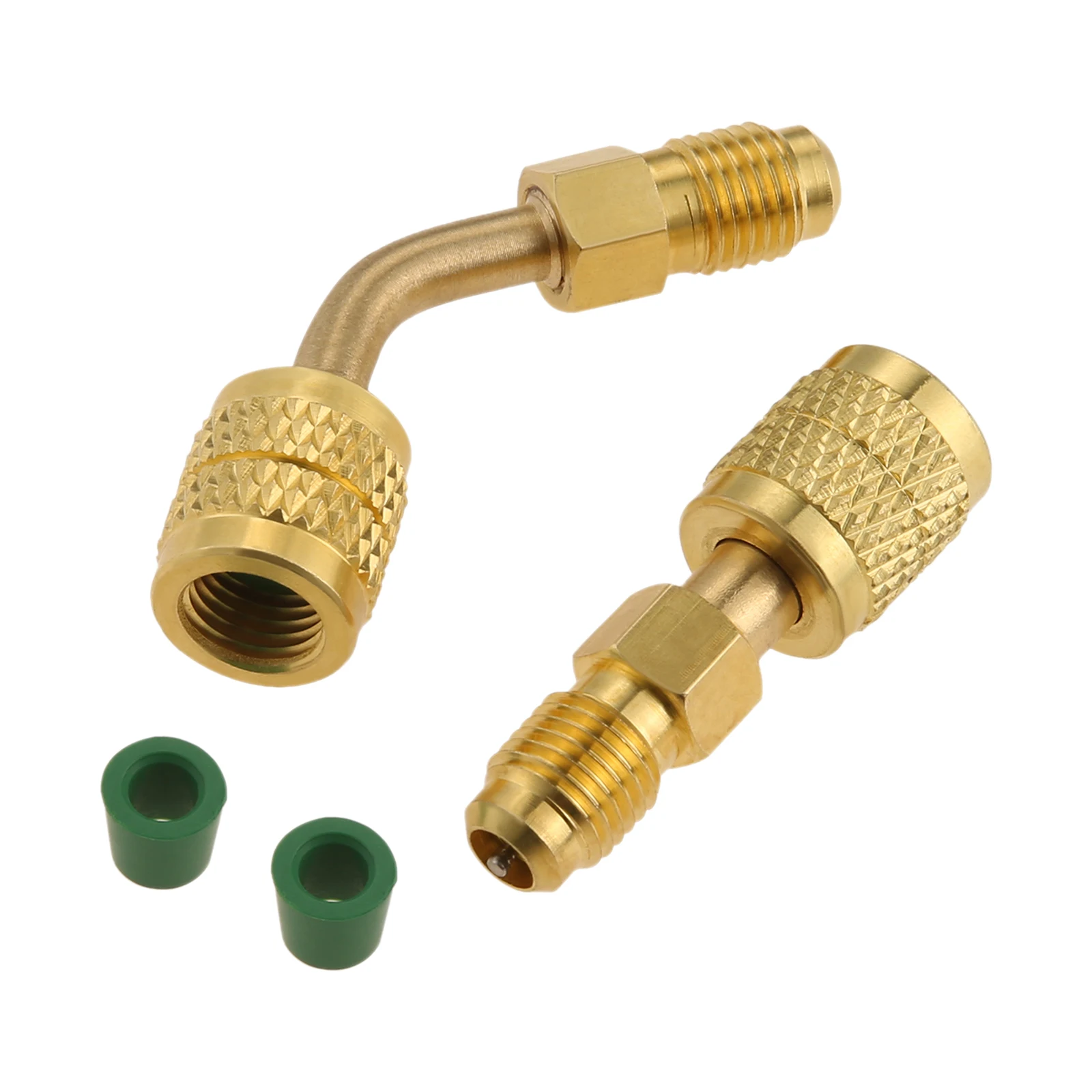2Pcs R32 R454B Straight & 45° Refrigerant HVAC Adapters 1/4