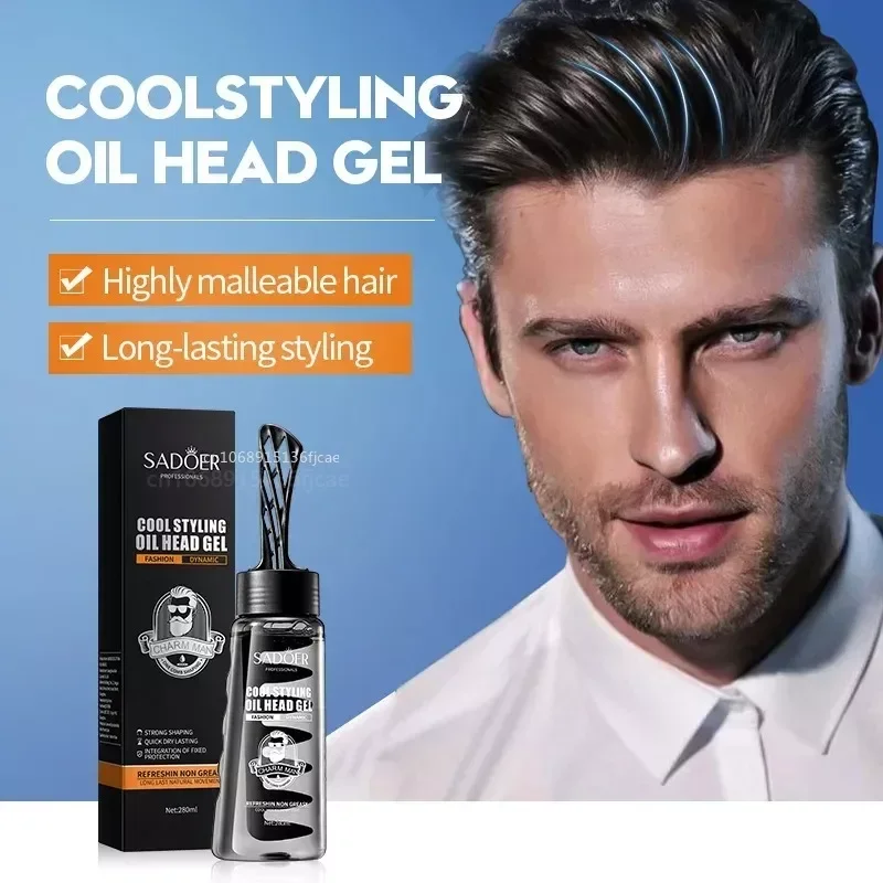 Gel Cheveux Hair Styling Gel Oil with A Comb Head Gel Powerful and Durable Natural Fluffy and Fragrant Hair Spray for Curly Hair