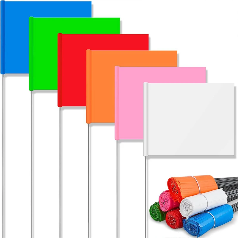 

50PCS PVC Marker Flags Brightly Colored Field Landmarks for Route Positioning Landscaping Pet Training Sturdy and Durable