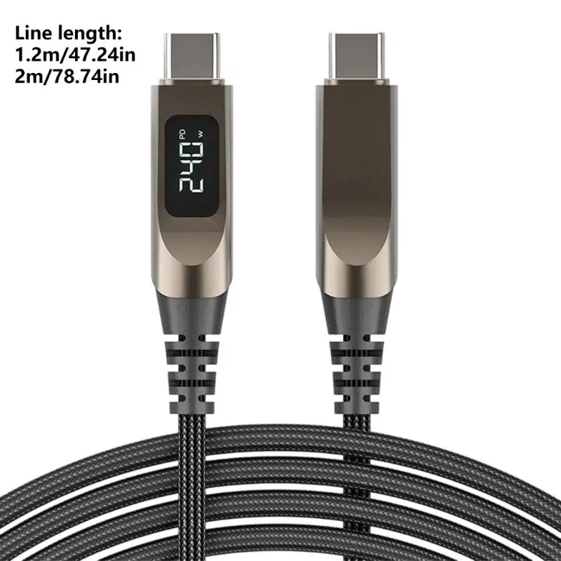 LED Display USB C to USB C Charging Cable 240W, Everyday Cord for Daily Charging and File Transfer for Desk Use K1KF