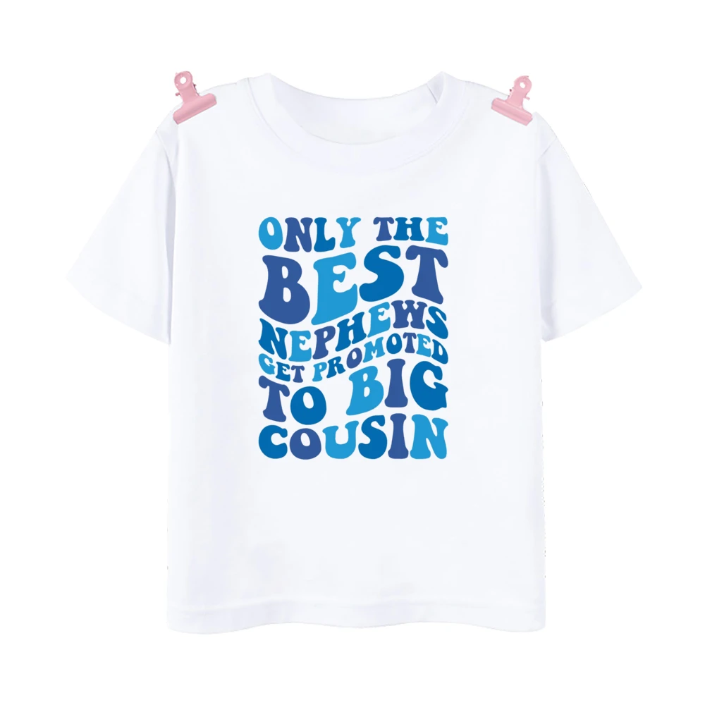 Promoted To Big Cousin Shirt Baby Announcement T-shirt Big Cousins Tops Kids Summer Short Sleeve Tee Boys Girls Fashion Shirts