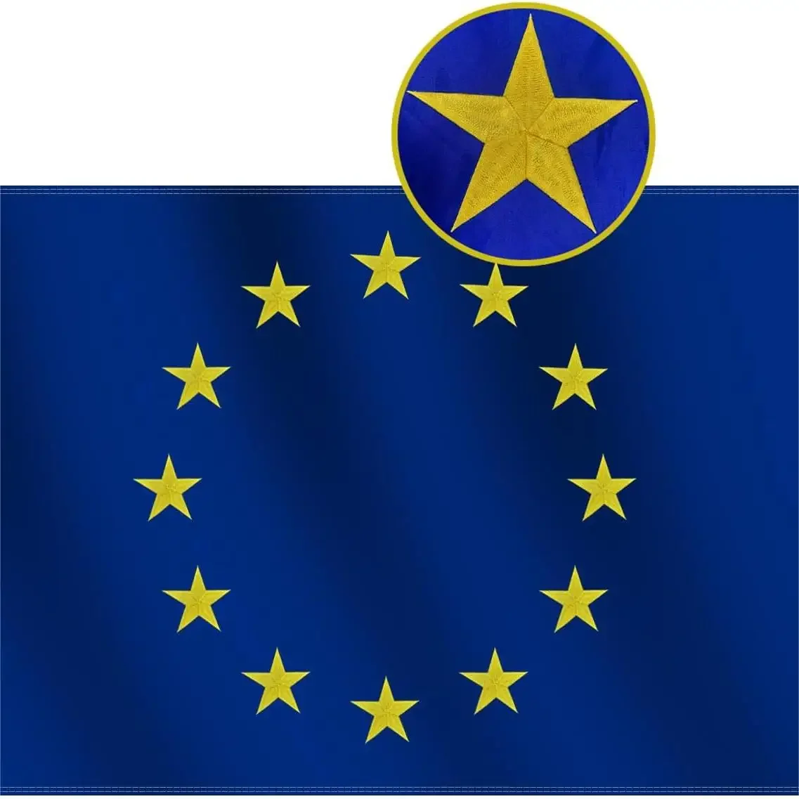 European Union Flag 3x5Ft Outdoor Embroidered 12 Stars Lasting Oxford Nylon Quadruple Stitched Brass Grommets Europe EU BANNER