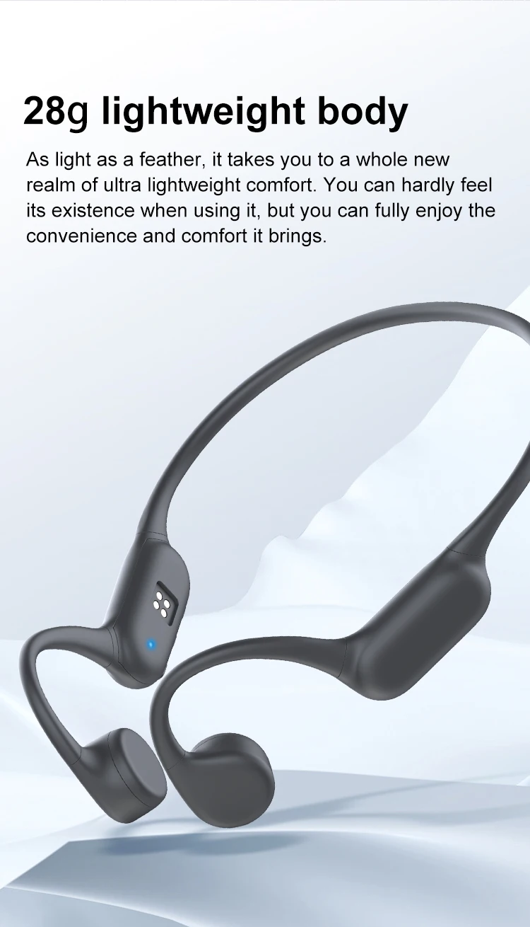 Bluetooth 5.4 Bone Conduction Earphones IPX8 Waterproof MP3 Player Hifi Ear-hook Wireless Headphone With Mic Headset For Swimmin