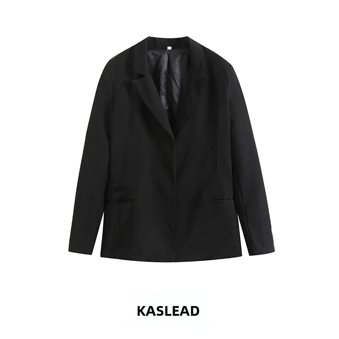 

KASLEAD Новый женский длинный костюм све с отложным воротником Jaet KC 9054075, полиэфирное волокно, обычная длина све и дизайн воротника