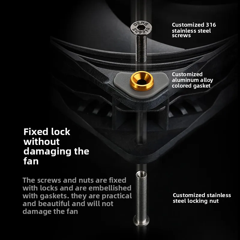 Heat Dissipation Deng 25MM Fan Screws Desktop Computer PC Case Fan Beautification Screw Fixed Chassis DIY Cooling Modification