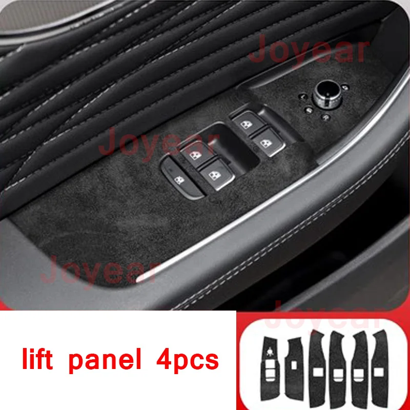 For Hongqi HS5 2019-2023 Car Central Console Frame Wear-resistance Suede Trim Gear Lift Door Panel Cover Interior Accessories