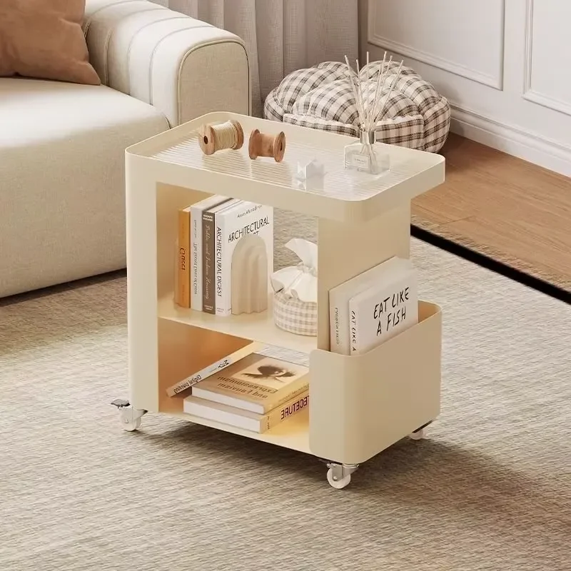 20cm Narrow Iron Bedside Table Modern Mini Side Locker Rack Minimalist Bedroom Furniture Gap Storage Shelf for Small Space