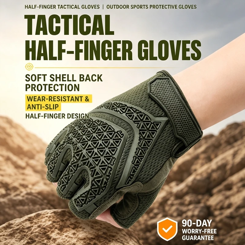 Cycling Glove Padded - メンズタクティカルハーフフィンガーグローブ 通気性 耐衝撃性 滑り止め アウトドア バイク