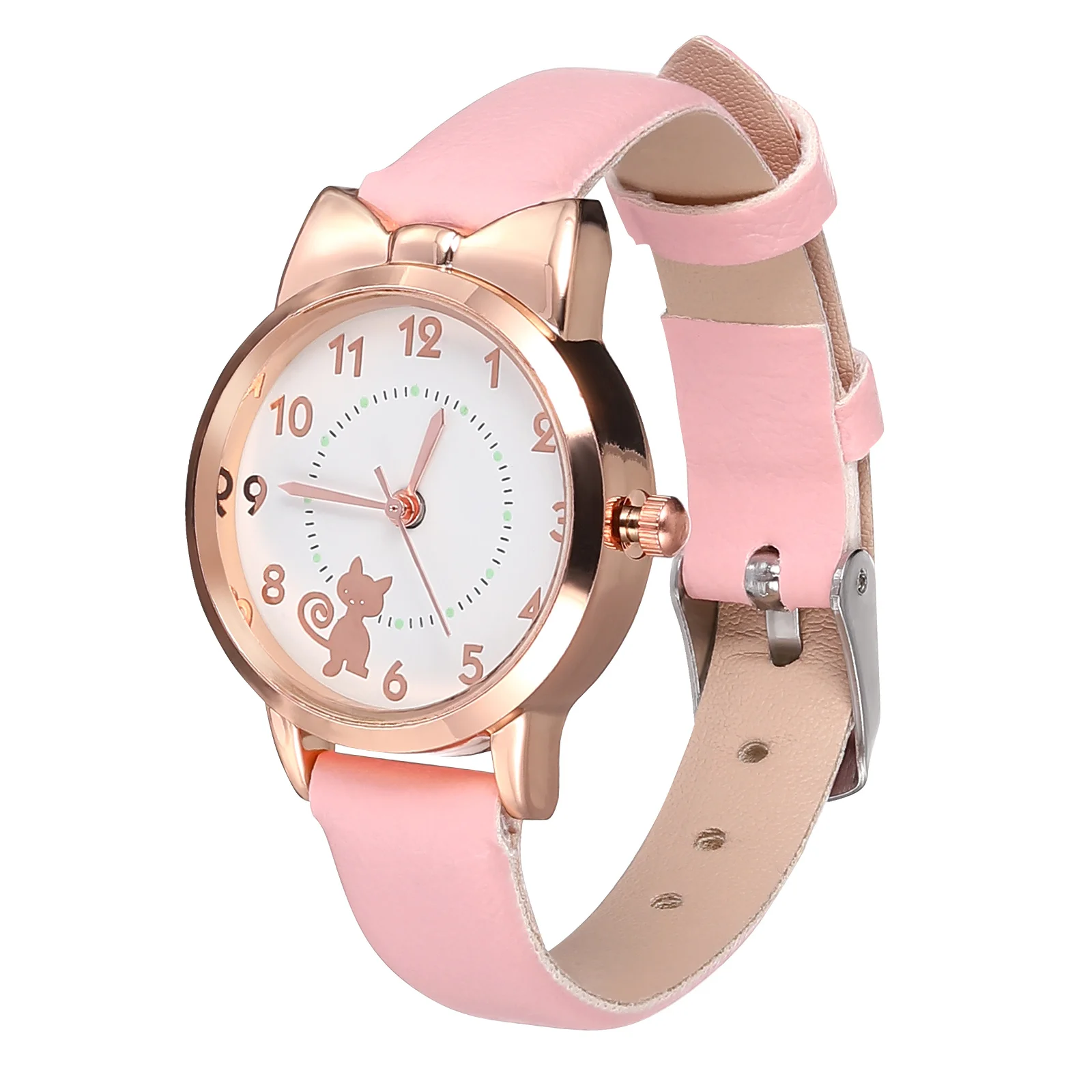 

Children Watch Girls Pink Strap Quartz Watches Fashionable Wrist Cartoon Decorative Kids Toddler Casual Watches For Kids