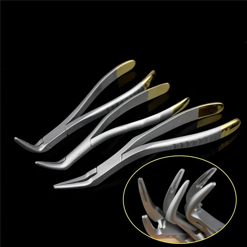 Dental Tooth Root Extraction Forceps Root Fragment Pliers Instrument Dentistry Curved Maxillary Mandibular Universal Tool