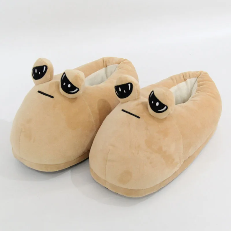 2024 Sad alien designer plush slippers women men kawaii stuffed home shoe ladies fuzzy cartoon animal slipper birthday Christmas