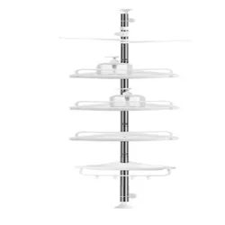 Adjustable Shower Caddy 2.6M Stainless Steel Corner Organizer Rack Tier Bathroom Shelf Ceiling Stand Home Tension Pole