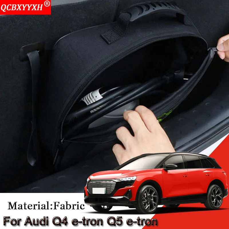 

EV Car Charging Cable Storage Carry Bag For Audi Q4 e-tron Q5 e-tron Charger Plugs Sockets Waterproof Fire Retardant Accessory