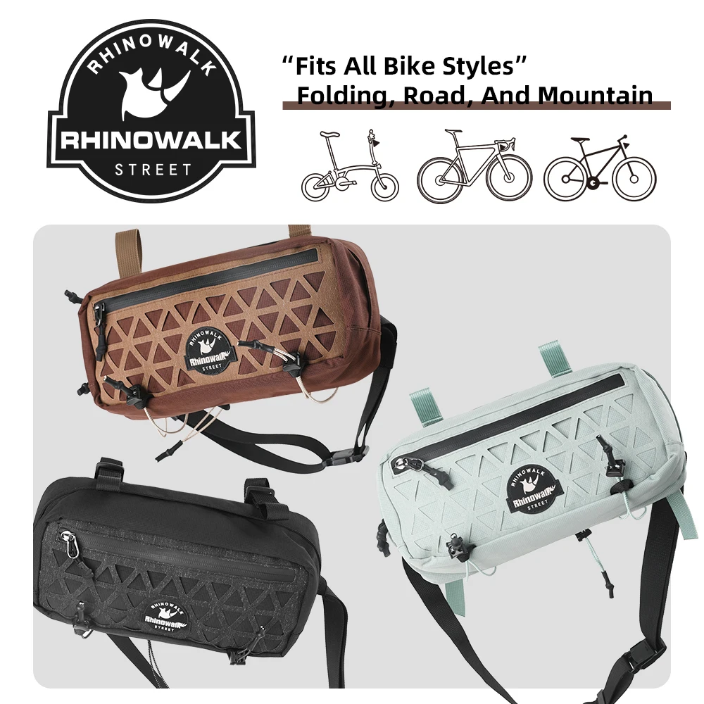 Rhinowalk Bike Handlebar Bag 1.9L Bicycle Front Basket Bag Crossbody Bag Chest Bag Bicycle Accessories Urban Cycling