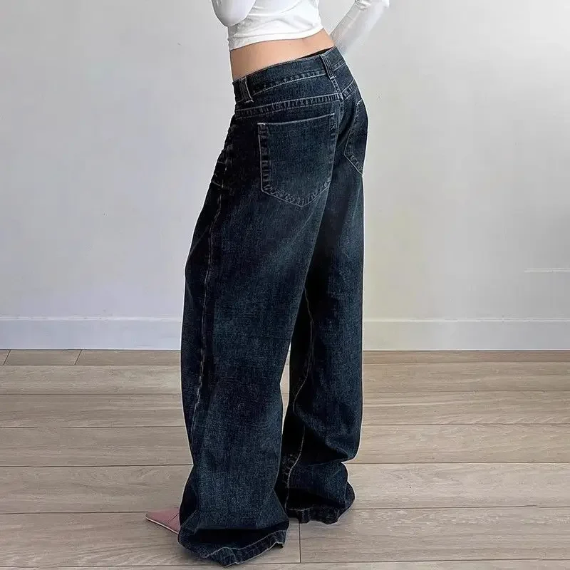 

2025 Vintage 2000s Oversized Grunge Streetwear Y2k Spring Pants Wide Leg Jeans Women Harajuku Baggy Denim Trousers Pantalones