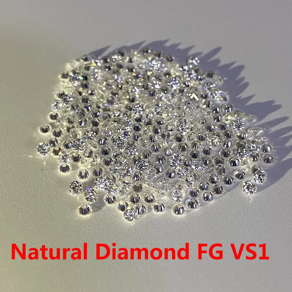 2 uds 2,7mm diamante Natural redondo VS1 claridad FG Color blanco tierras reales piedras de tamaño pequeño