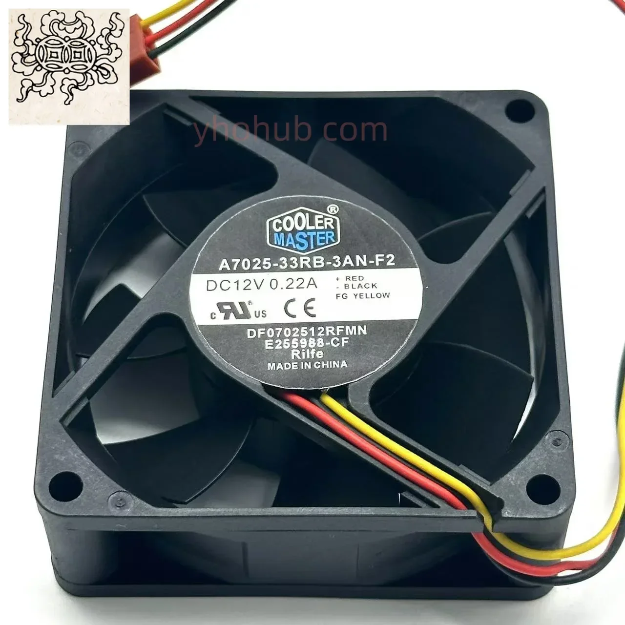 

Ltsf For Cooler Master A7025-33RB-3AN-F2 DC 12V 0.22A 70x70x25mm 3-Wire Server Cooling Fan7cm