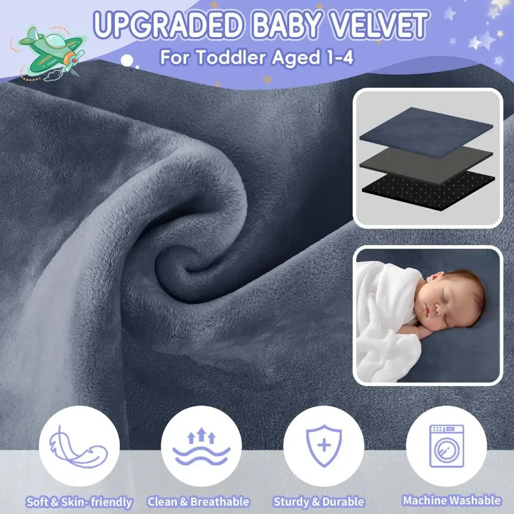 Portable Soft Toddler Airplane Bed Breathable Skin-Friendly Toddler Travel Bed Comfortable Kid Seat Extender Travel Essential