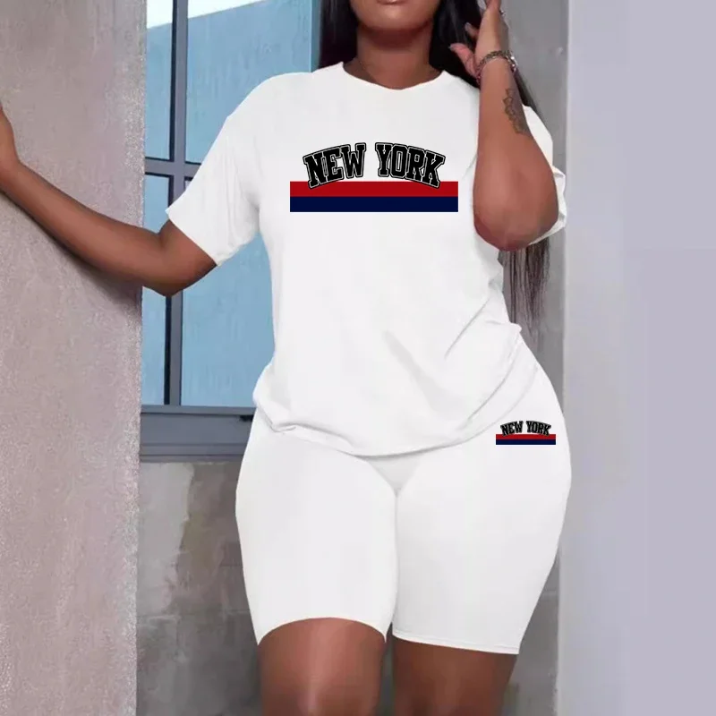 Casual Woman Clothing Summer Two Piece Set 2026 Women Tracksuit T-Shirts O-Neck Shorts Daily Short Sleeve Hot Sales New Quality