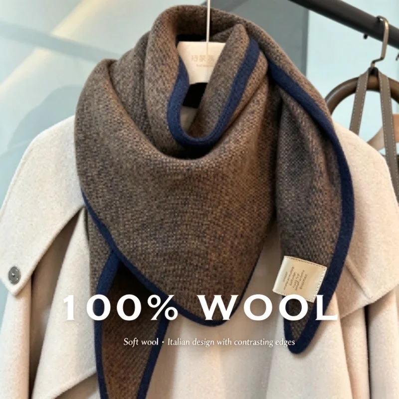 Winter Pure CashmereThicken Warm Shawl Scarf Women Long Female Scarves Lady Color Lattice Tassel Shawl Wraps Outdoor Windproof