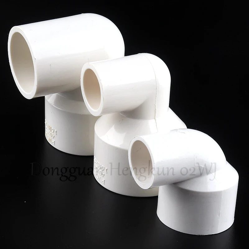 White PVC Reducing 90 Degree Elbow Water Pipe Adapter 25-110mm Fish Tank Garden Irrigation Tube Joint Fittings 1-10pcs/lot