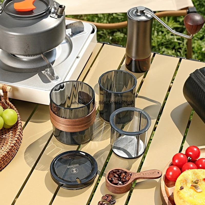 P-over Coffee Pot Set, Filter Cup, Pour-over Pot, Sharing Pot, 3-in-1 Outdoor Travel Portable Pour-over Set