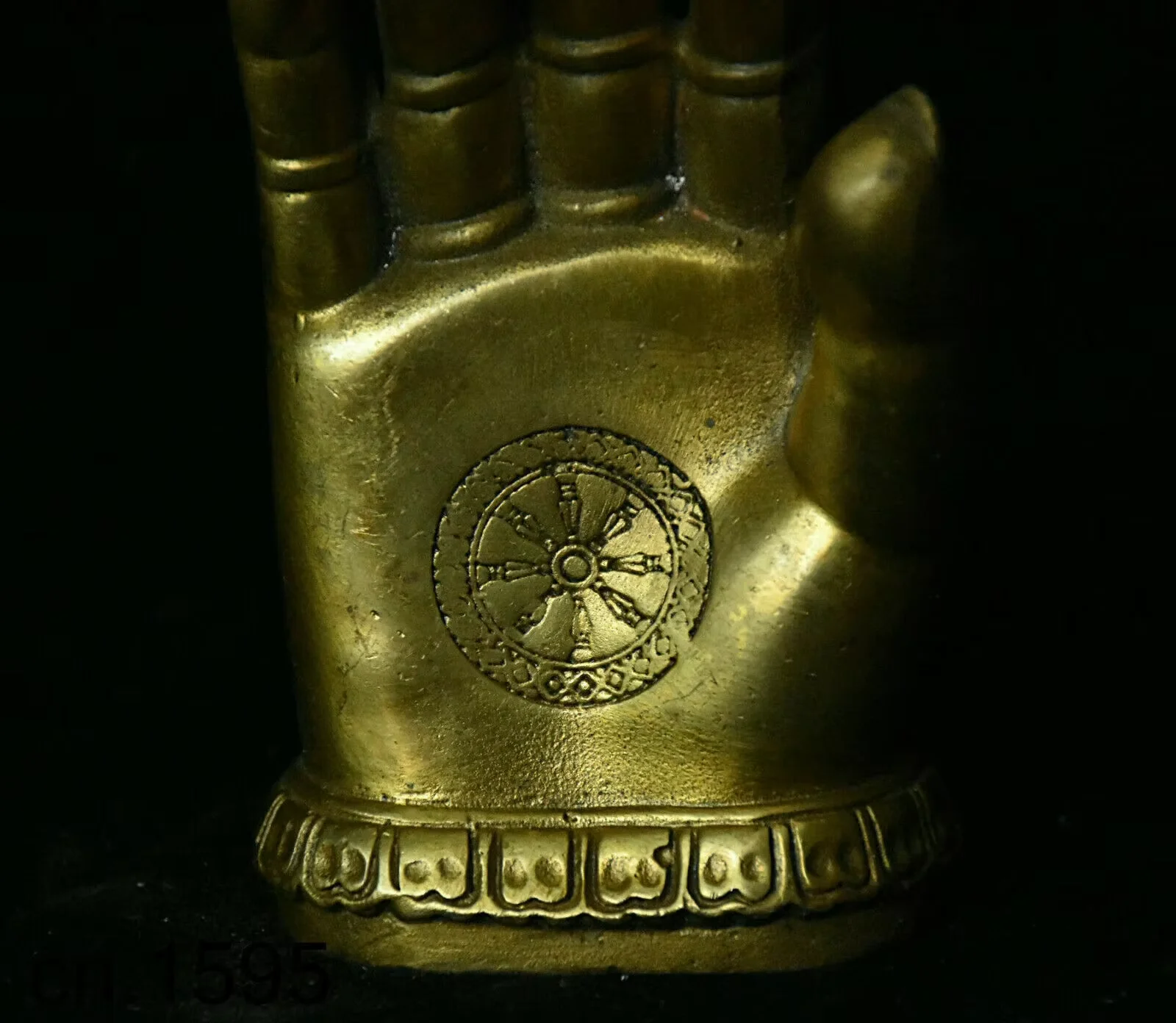Collect Chinese Buddhism Copper Bronze Kwan-Yin Goddess Boddhisattva Hand Statue Collection Ornaments Statues for Decoration