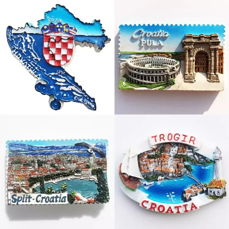 Croatia Fridge Magnets Pula Trogir Tourist Souvenirs Fridge Stickers Home Decor Wedding Gifts Message Board Magnetic Stickers