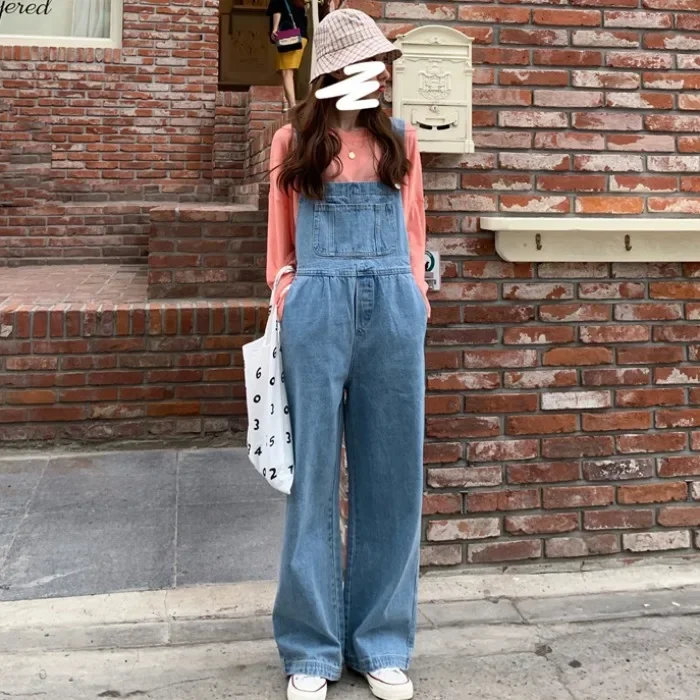 Autumn 2024 New Korean-Style Loose-Fit Straight-Leg Jeans High-Waisted Slimming Bell Bottoms Trendy Women's Pants