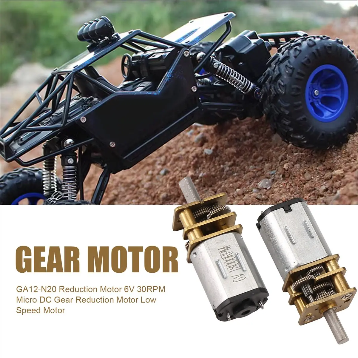 & AT27  DC6V 30RPM N20 Micro-Speed Gear Motor Reduction Gear Motors with Metal Wheel