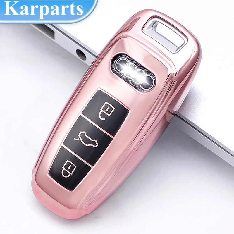 

Soft TPU Car Remote Key Case Cover Shell Fob for Audi A3 A4 B9 A6 A7 4K A8 E-tron Q5 Q8 C8 D5 SQ8 Key Protection Bag Accessories