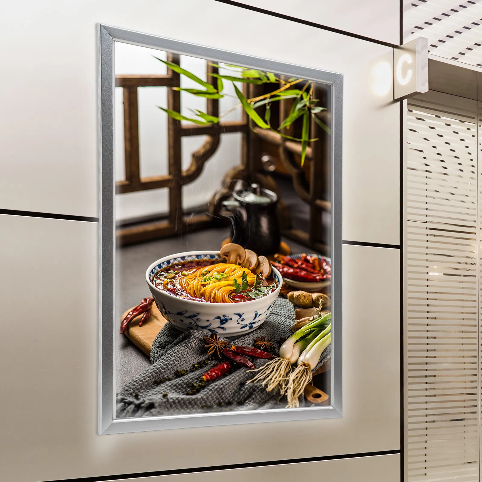 

27"x40'' Free Standing Poster Movie Frame LED Backlit Light Box Advertising Sign Display for Interior Decoration Retail Stores