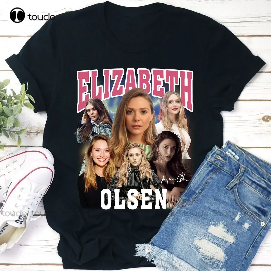 Elizabeth Olsen Unisex Shirt Vintage Classic Retro 90S Graphic Tee T Shirt Mens Designer Shirts Xs-5Xl Streetwear Unisex Cartoon